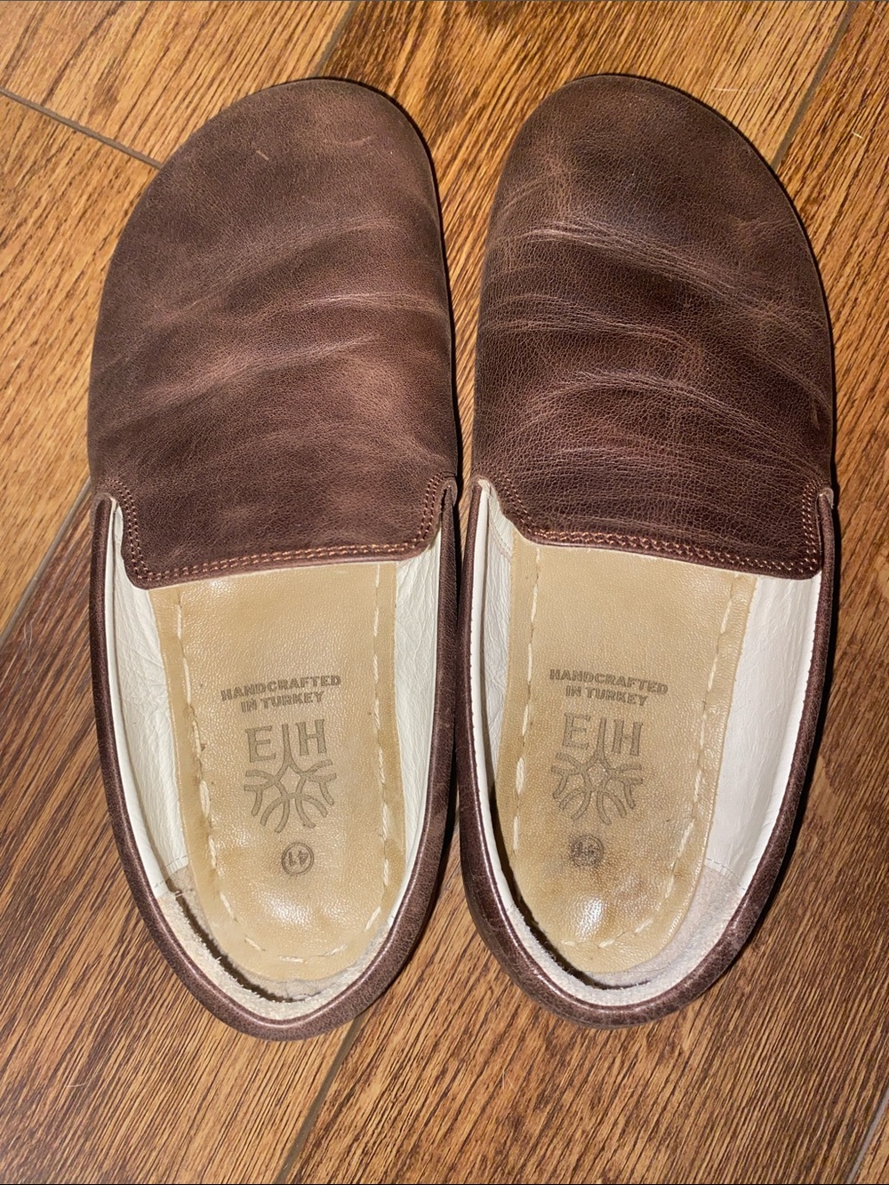 Earthing Harmony Handcrafted Grounding Leather Slip-On Shoes Brentwood Brown